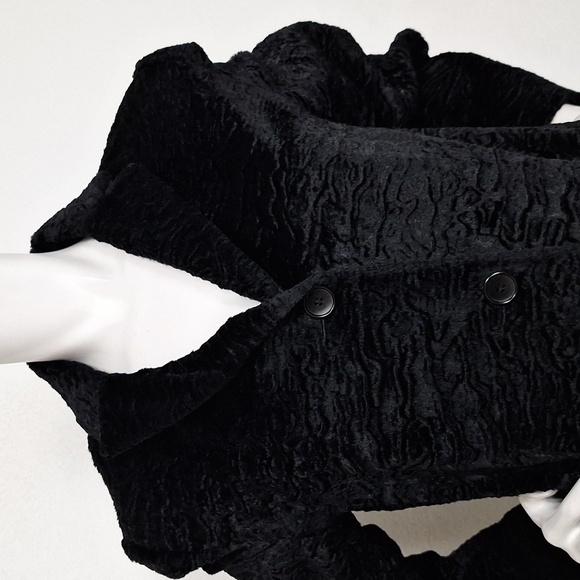 Siena Studio Vintage Black Quiet Luxury Embossed Velour Velvet Coat Size 10 - Picture 2 of 14